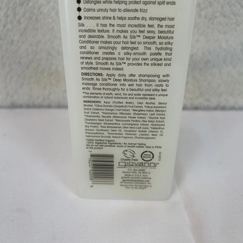 Giovanni Smooth As Silk Deeper Moisture Conditioner Damaged Hair 8.5oz Set of 2